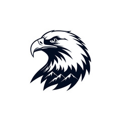 eagle silhouette eagle head  vector line art logo design
