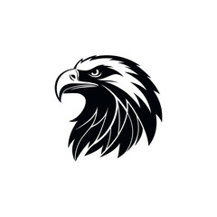 eagle silhouette eagle head  vector line art logo design