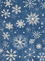 A blue background with snowflakes and sparkles, creating an enchanting winter-themed design for festive or holiday projects