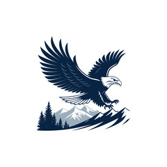 eagle silhouette eagle head  vector line art logo design