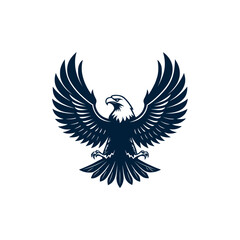 eagle silhouette eagle head  vector line art logo design