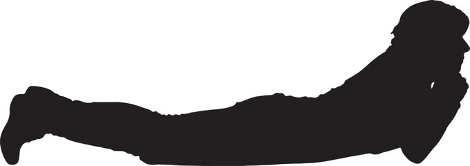 vector; silhouette; woman lying face down