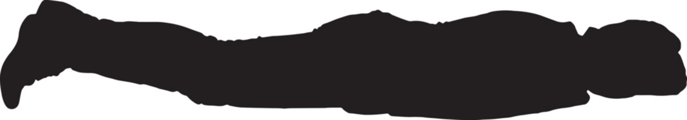 vector  silhouette  woman lying face down © Curto