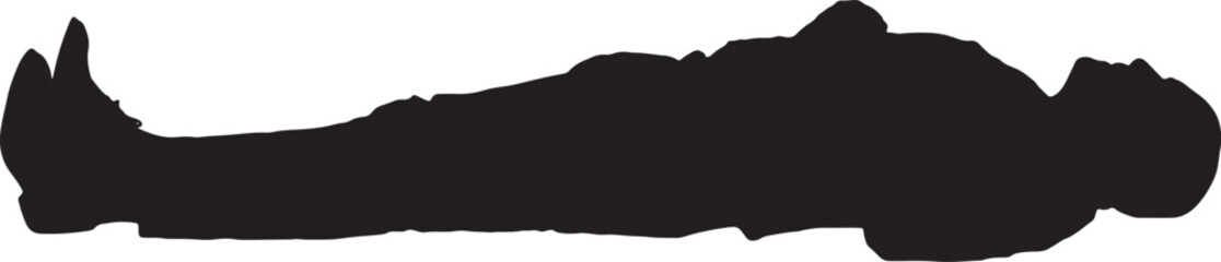 Obraz premium vector; silhouette man lying on the floor looking up