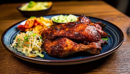 Grilled BBQ Chicken Wings with Side Salad