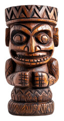Wooden sculpture studio artistry of pacific islands cultural carvings isolated on transparent background