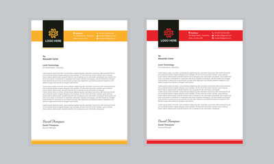 Set of modern corporate letterhead template design