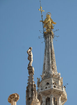 The Little Madonna on the highest spire of the Milan Cathedral
