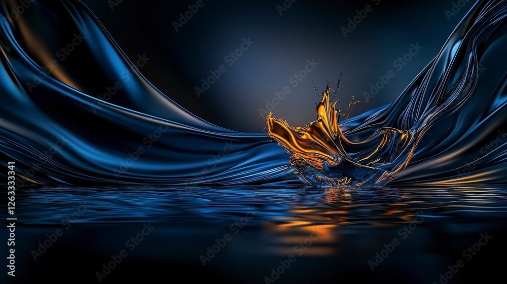 Aufkleber dynamic flow of water colors abstract art studio digital imagery close-up fluidity in motion