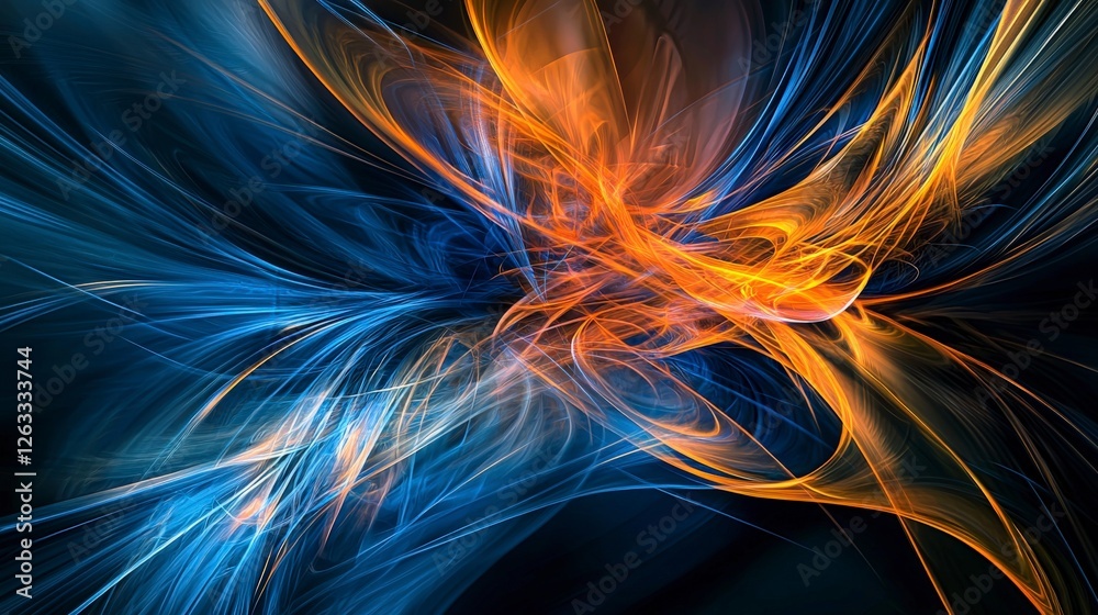 Poster Conceptual exploration of light and shadow in an ethereal digital abstract art environment