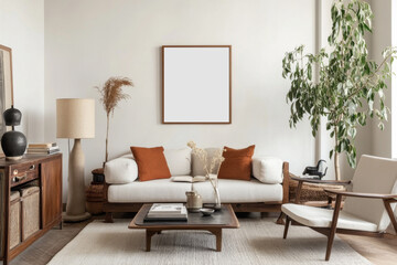 Poster Frame Mockup White Background Furniture