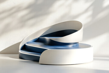 stairs product podiums abstarct blue and white colors 