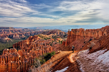 Winter Hiker in Bryce Canyon
