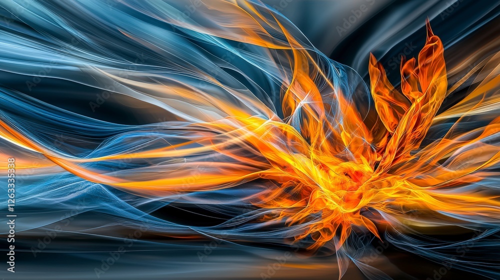 Aufkleber Dynamic energy burst abstract art digital composition colorful background artistic viewpoint infinity concept