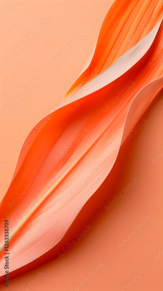 Poster abstract orange design with fluid lines. gentle curves blend seamlessly, creating a calming visual. 
