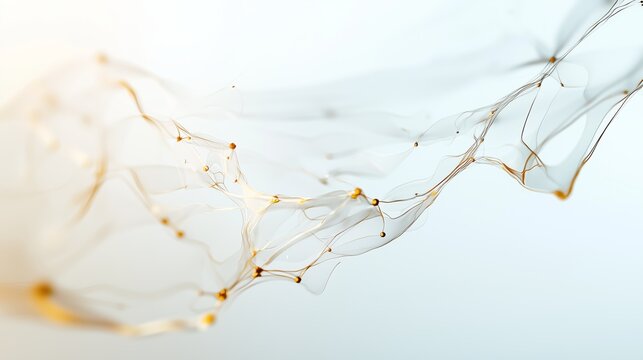 Decentralized autonomous organization DAO represented by dynamic interconnected nodes in a fluid structure