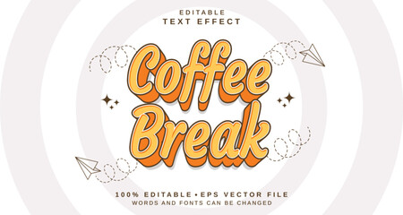 Editable text style effect - Coffee Break text style theme.