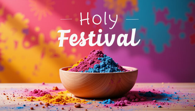 Colorful powdered colors for Holy Festival celebration
