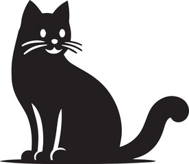 A cat silhouettes vector style with white background