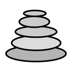 Balancing stone icons, vector set. Zen stones isolated on white background. Silhouette of balancing stone icon, vector symbol. Vector illustration.