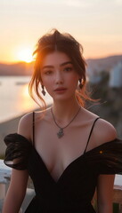 luxurious chic beautiful women of European appeara_008