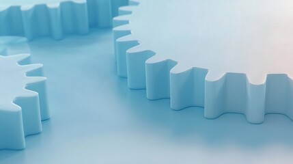 Industrial action of gears in motion modern manufacturing facility close-up shot clean environment technical perspective