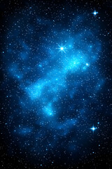 Fototapeta premium Starry blue nebula swirling in outer space, used for wallpaper or design element. Generative AI
