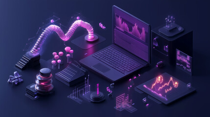 DNA chain evolving with AI designs, dynamic and innovative structure.