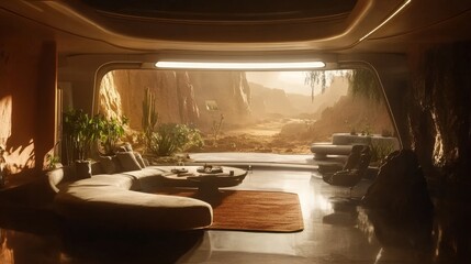 Thriving Mars Greenhouse Showcasing Sustainable Agricultural Advancements for Extraterrestrial Colonization