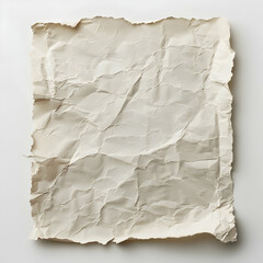 Obraz premium Crumpled textured paper sheet on a light background, ideal for creative design projects and presentations