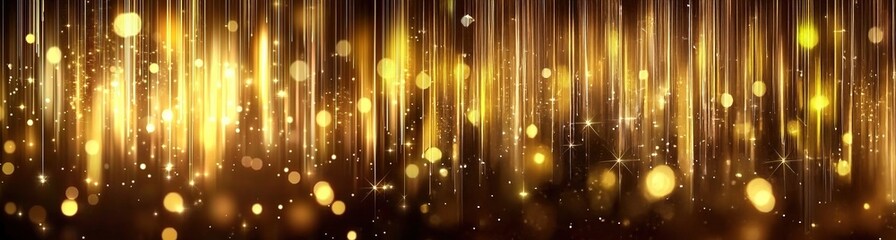 Obraz premium Abstract Colorful Christmas and New Year Background Decorative With Stars And Blurred Line. Gold festive fantasy, bokeh background.