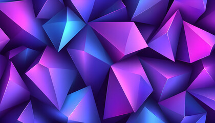 Fototapeta premium Abstract Polygon background with blue and pink light. Use as wallpaper. Generative AI
