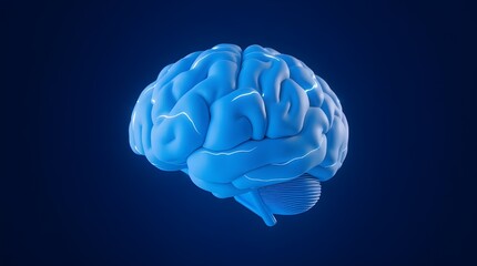 Human brain digital illustration.  and lightning on a blue background. Digital Illustration of the Human Brain. Electrical Activity, Flashes