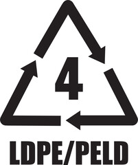  LDPE plastic recycling symbol for identifying low-density polyethylene materials in waste management and recycling systems.