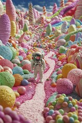Fototapeta premium Astronaut in Candy Land
