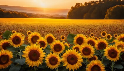 Obraz premium sunflower field in the morning