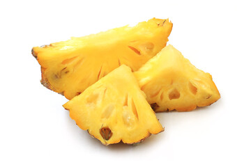 Slice of pineapple isolated on white background