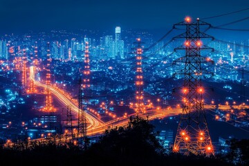 Fototapeta premium Smart Sensors for Efficient Electricity Grid Management:Modernizing Power Infrastructure with Data-Driven Insights