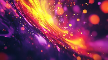 Obraz premium Abstract vibrant colors swirling with glowing particles