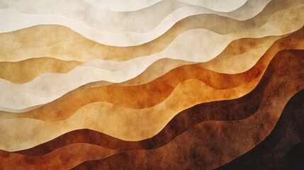 Brown and White Waves Abstract Painting