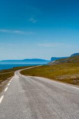 Road in Northern Norway by sea