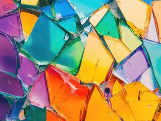 Fototapeta premium Broken Glass Wall Close Up