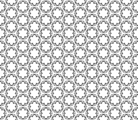 Black and white seamless abstract pattern. Background and backdrop. Grayscale ornamental design.