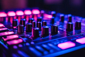 Vibrant electronic music controls create immersive experience at night event