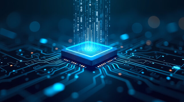 Technology and Science News Background with Futuristic Cyber Network Graphics