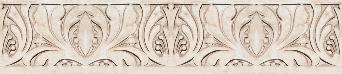 Naklejka premium Seamless pattern useful for renderings applications of a neoclassical stucco frame with floral elements