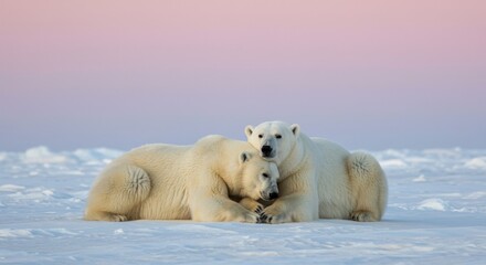 Polar Bears in a Tender Embrace