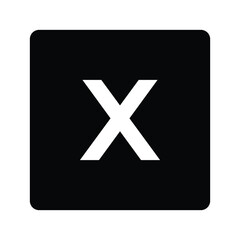 X uppercase in letter. Isolate vector illustration ready to compose words and phrases