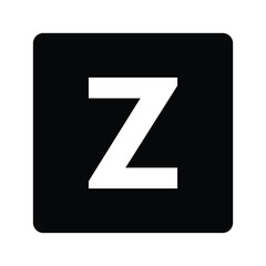 Z uppercase in letter. Isolate vector illustration ready to compose words and phrases