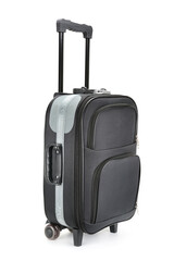 Brown travel suitcase isolated on white